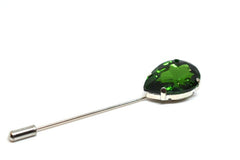 Gem Pear Lapel Pin, Green - All Products - British D'sire