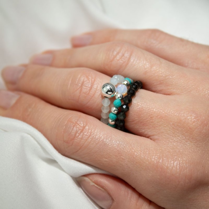 Gemstone Ring Set - Endless Ocean - Nymph Nature Inspired Gemstone Ring Sets - British D'sire