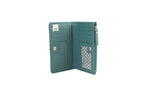 Genuine Full Grain Leather Purse RFID With Ring Detail Aqua - British D'sire