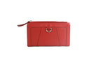 Genuine Full Grain Leather Purse RFID With Ring Detail Red - British D'sire