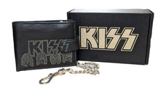 Genuine Leather, Kiss Biker Wallet with RFID , w/wo Safety Chain Gift boxed - British D'sire
