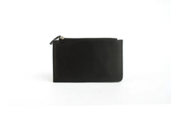 Genuine Leather purse with contrast panel and piping stripe detailing. RFID Black & Grey - British D'sire