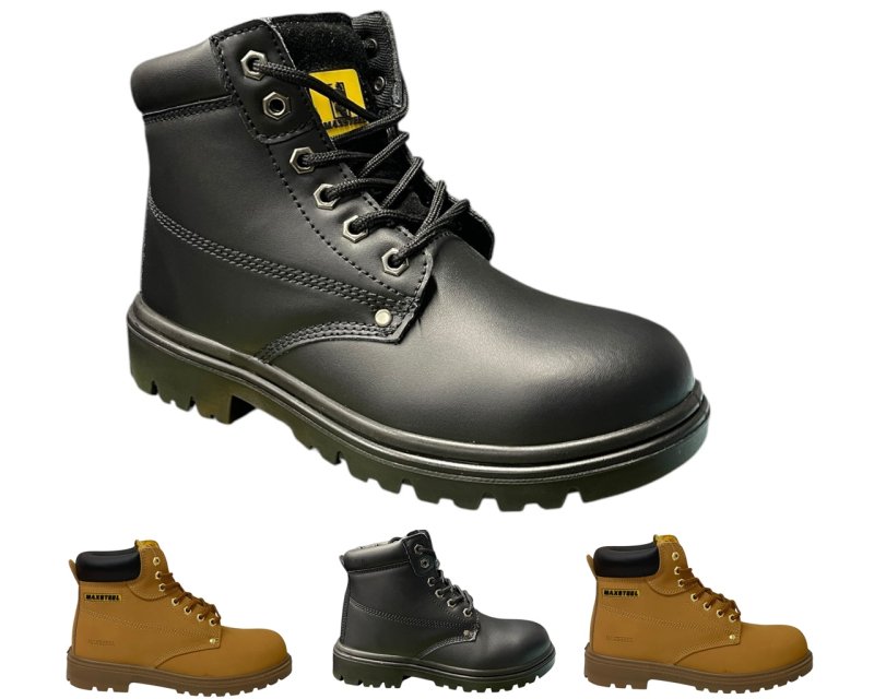 Genuine Leather Steel Toe Cap Safety Work Boots - Boots - British D'sire Main image