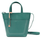 Genuine Soft Leather Aqua Shoulder Handbag - British D'sire
