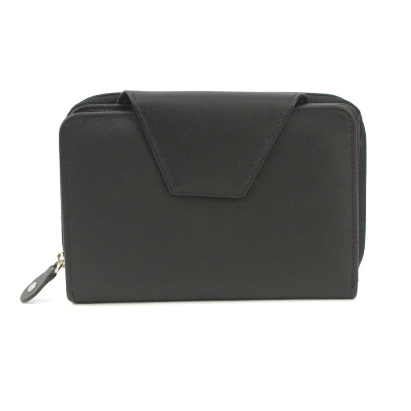 Genuine Soft Leather Purse Black RFID protection - British D'sire Main image