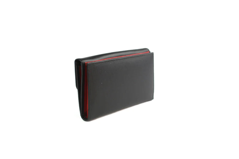 Genuine Soft Leather Purse RFID Plain Black - British D'sire