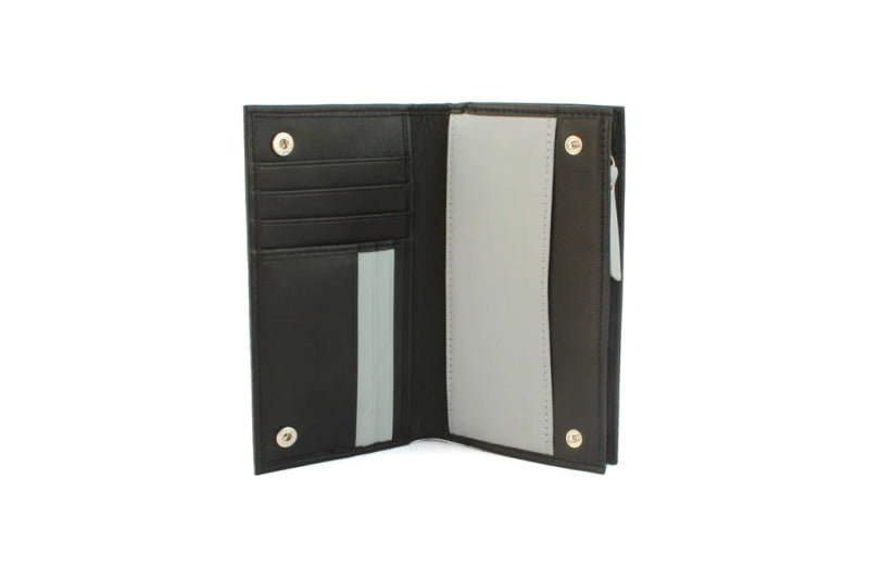 Genuine Soft Leather Purse RFID protection Black & Grey - British D'sire