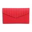 Genuine Soft Leather Purse RFID protection envelope style design and stitching detail Red - British D'sire