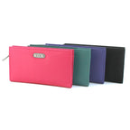 Genuine Soft Leather Purse RFID protection Fuchsia & Grey - British D'sire