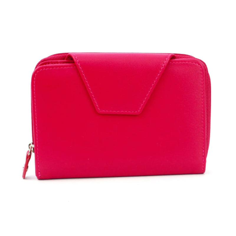 Genuine Soft Leather Purse RFID protection Hot Pink - British D'sire