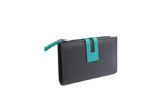 Genuine Soft Leather Purse RFID protection Navy - British D'sire