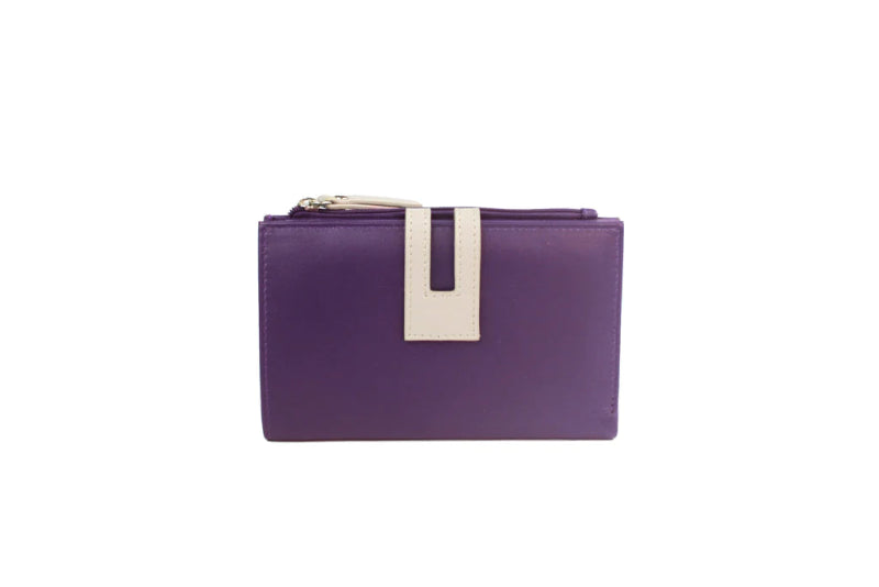 Genuine Soft Leather Purse RFID protection Purple - British D'sire