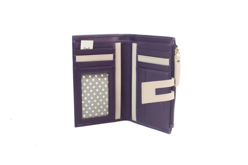 Genuine Soft Leather Purse RFID protection Purple - British D'sire
