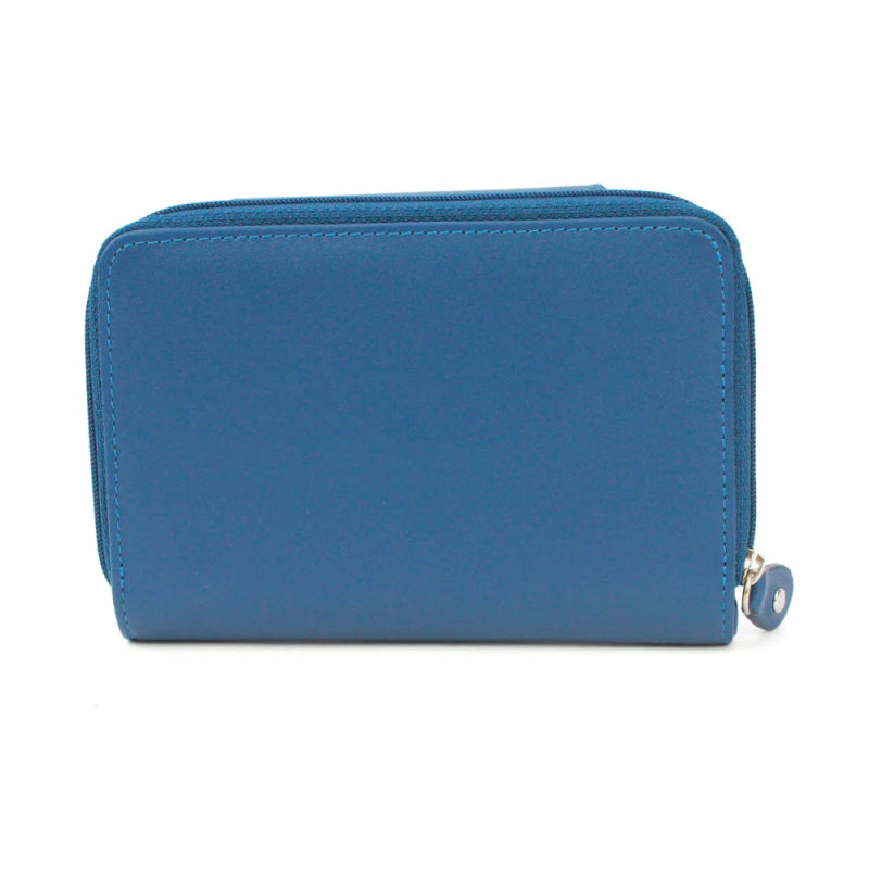 Genuine Soft Leather Purse RFID protection Sapphire Blue Secondary image
