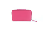 Genuine Soft Leather Purse RFID protection Tab Detail Pink & Purple - British D'sire