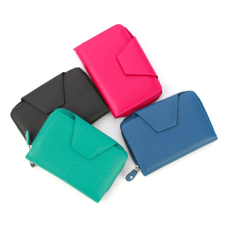 Genuine Soft Leather Purse RFID protection Turquoise - British D'sire