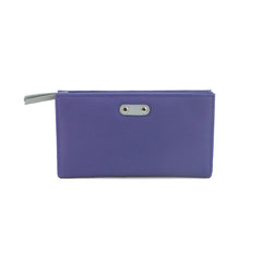 Genuine Soft Leather Purse RFID protection Violet & Grey - British D'sire