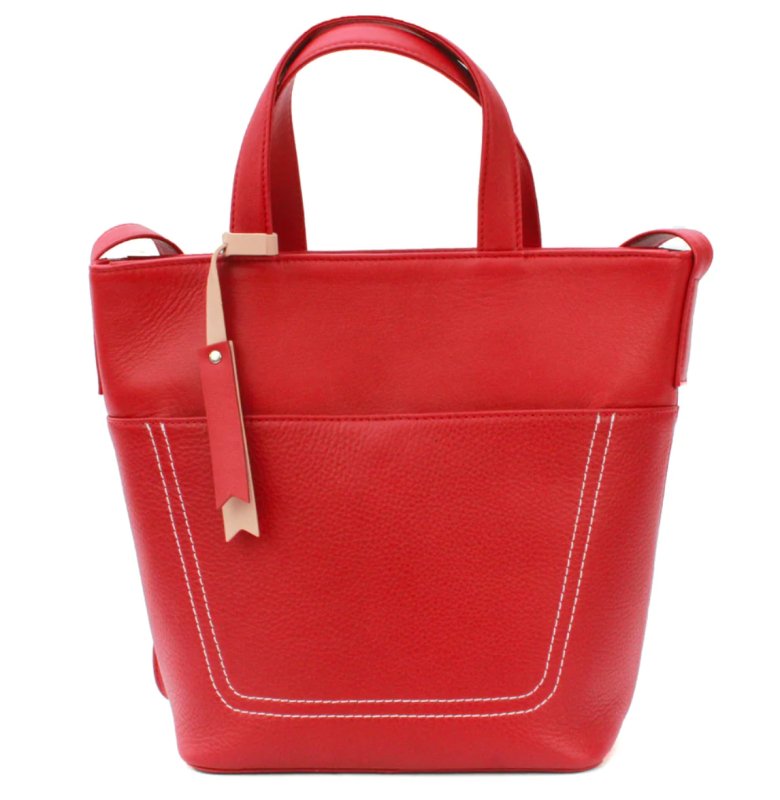 Genuine Soft Leather Red Shoulder Handbag - British D'sire Main image
