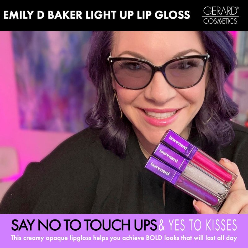 Gerard Cosmetics Emily D Baker X Lighted Lip Gloss - Hearsay Secondary image