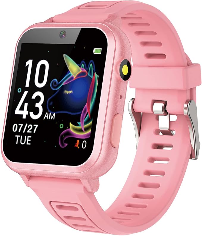 Girl Gifts Age 6 7 8 9 Kid Smart Watch: Presents for 6 - 10 Year Old Girls Kids Learning Watch Birthday Gift for 7 8 9 10 Year Old Girls Toy Reminder Game Watch for Kids Age 10 - 12 Girl Pink Watch - Kids watches - British D'sire Main image