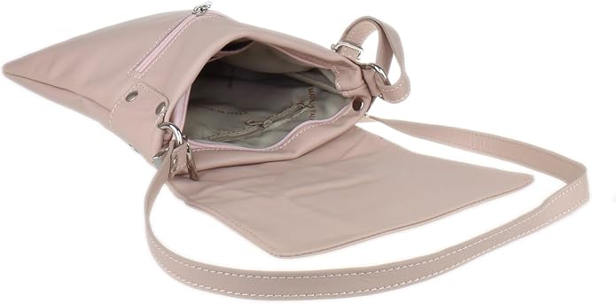 Girly Handbags Womens Italian Soft Leather Cross Body Shoulder Bag Flap Zipper Secondary image