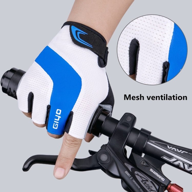 GIYO S-14 Bicycle Half Finger Gloves GEL Shock Absorbing Palm Pad Gloves, Size: S(Gray) - British D'sire
