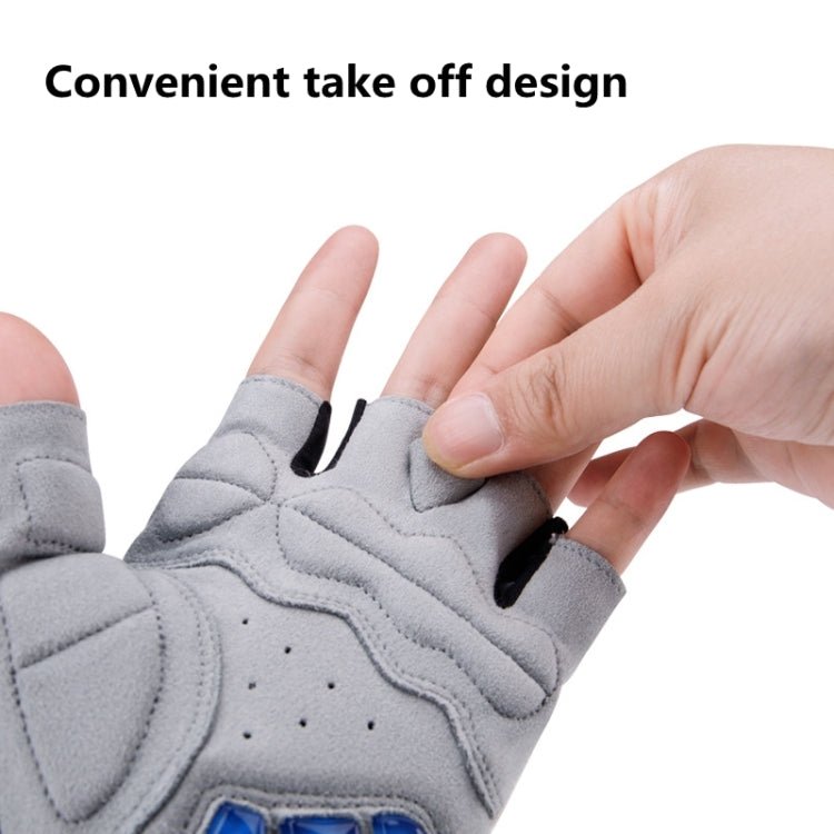 GIYO S-14 Bicycle Half Finger Gloves GEL Shock Absorbing Palm Pad Gloves, Size: S(Gray) - British D'sire