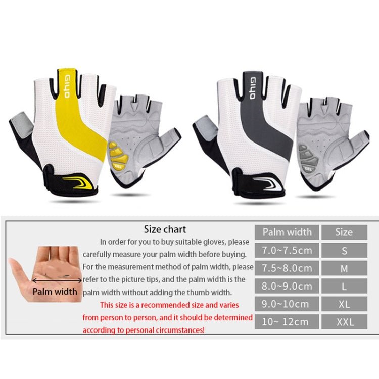 GIYO S-14 Bicycle Half Finger Gloves GEL Shock Absorbing Palm Pad Gloves, Size: S(Gray) - British D'sire