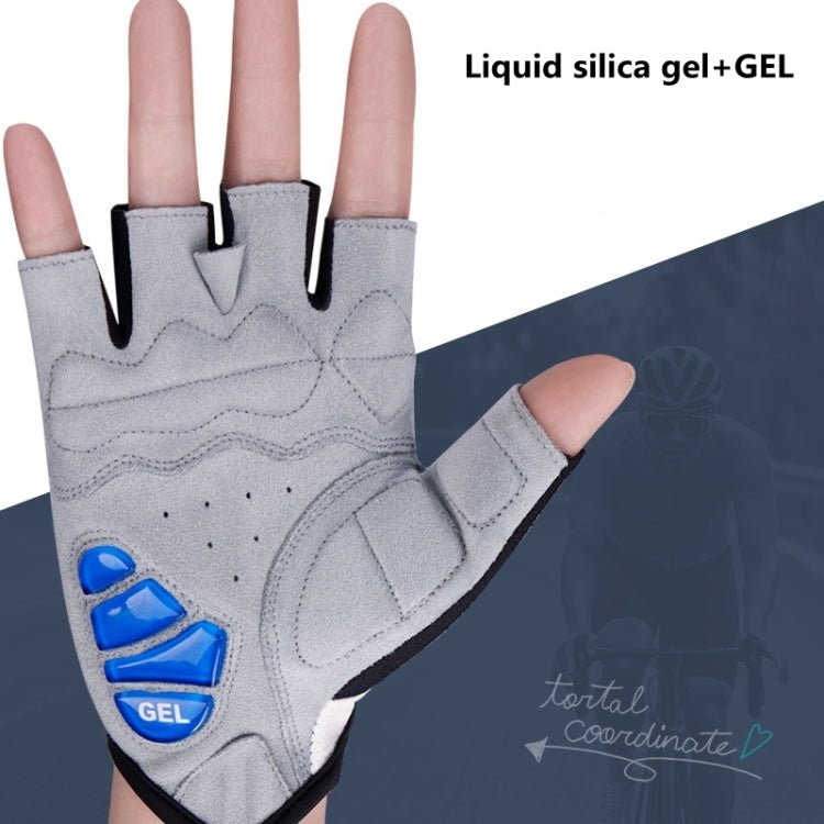 GIYO S-14 Bicycle Half Finger Gloves GEL Shock Absorbing Palm Pad Gloves, Size: S(Gray) - British D'sire