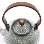 Glass Infuser Teapot - Charcoal Ribbed Pearl - 950ml - Herbal Teapot Set - British D'sire