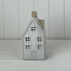 Glazed Ceramic House Ornament with Textured Detail and LED - Home Decor - British D'sire