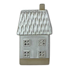 Glazed Ceramic House Ornament with Textured Detail and LED - Home Decor - British D'sire