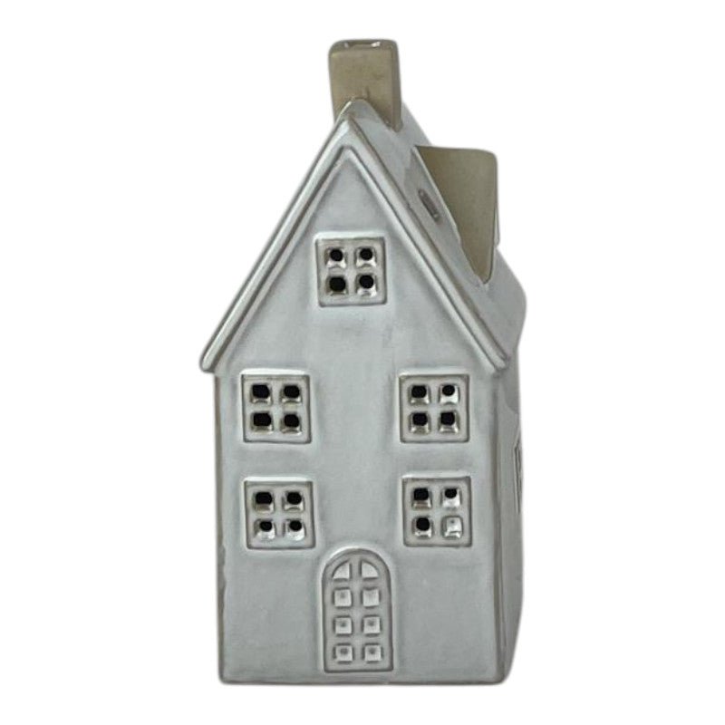 Glazed Ceramic House Ornament with Textured Detail and LED - Home Decor - British D'sire Main image