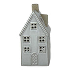 Glazed Ceramic House Ornament with Textured Detail and LED - Home Decor - British D'sire