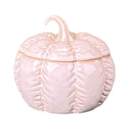 Glazed Ceramic Pumpkin Jar with Textured Detail - Figurines - British D'sire
