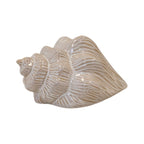 Glazed Ceramic Shell Ornament with Textured Detail - Home Decor - British D'sire