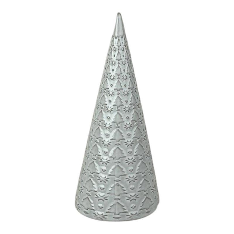 Glazed Ceramic Tree Ornament with Textured Detail L9.9xD9.9xH22.2cm - Christmas Decor - British D'sire Main image