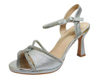 Glitter Diamante Ankle Strap Spool Heel Shoes - Heels - British D'sire