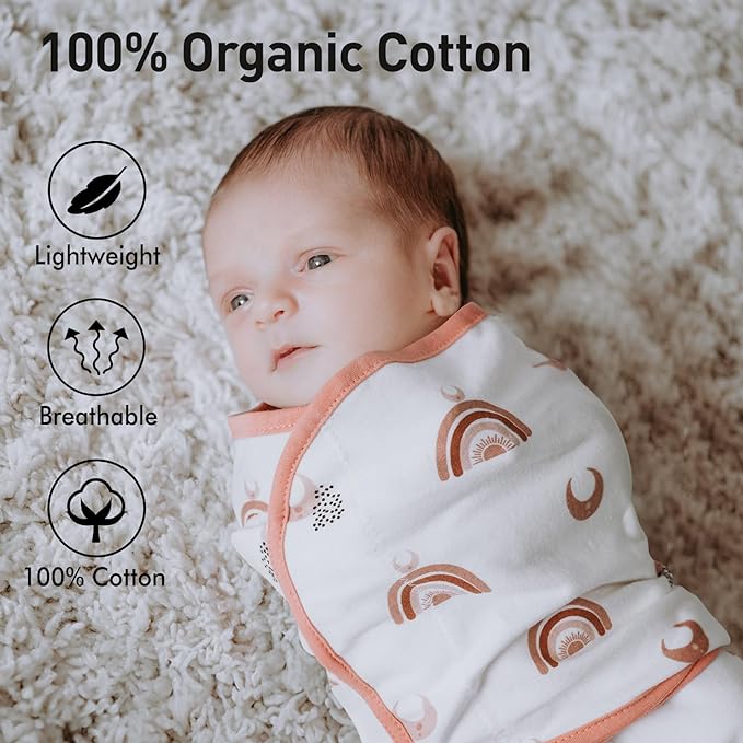 GLLQUEN BABY Baby Swaddle Wraps for 0-3 Months Newborn,Oeko-tex100,100% Breathable Organic Cotton Fabric Swadding Blankets Secondary image