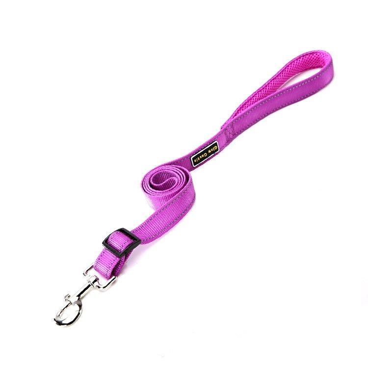 Glow Castle Soft Handle Reflective Adjustable Length Dogs Traction Rope(Purple) - British D'sire
