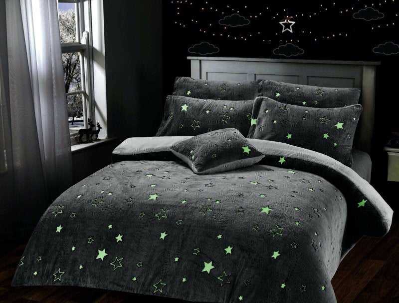 Glow In The Dark Teddy Fleece Duvet Cover Set - Home, Furniture & DIY:Bedding:Bedding Sets & Duvet Covers - British D'sire Main image