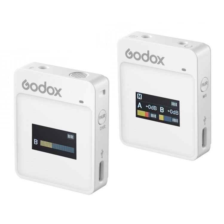 Godox MoveLink II M1 Wireless Lavalier Microphone System with Transmitters and Receiver for DSLR Cameras and Camcorders (White) - British D'sire Main image