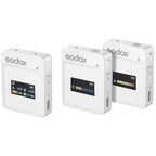 Godox MoveLink II M2 Wireless Lavalier Microphone System with 2 Transmitters and 1 Receiver for DSLR Cameras and Camcorders (White) - British D'sire
