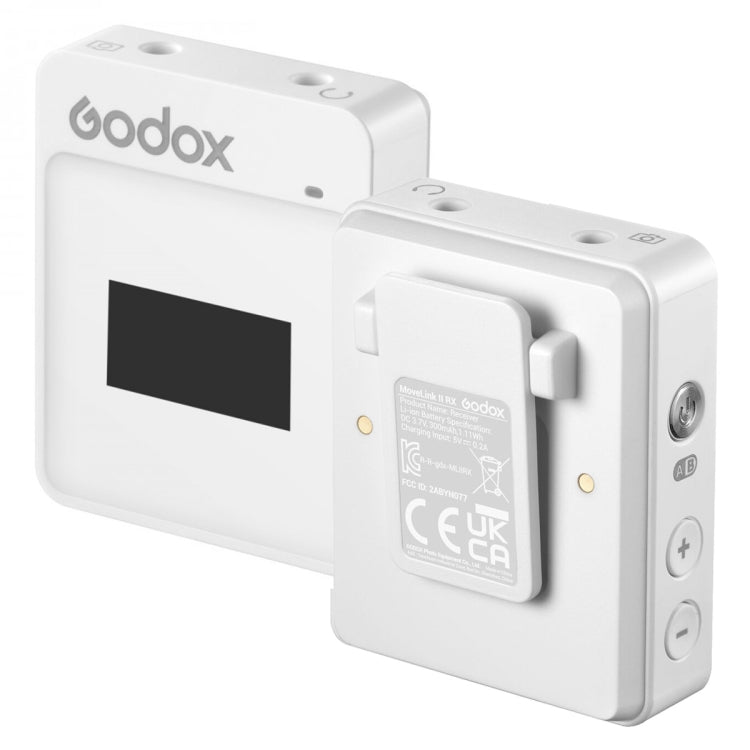 Godox MoveLink II M2 Wireless Lavalier Microphone System with 2 Transmitters and 1 Receiver for DSLR Cameras and Camcorders (White) Secondary image