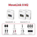 Godox MoveLink II M2 Wireless Lavalier Microphone System with 2 Transmitters and 1 Receiver for DSLR Cameras and Camcorders (White) - British D'sire