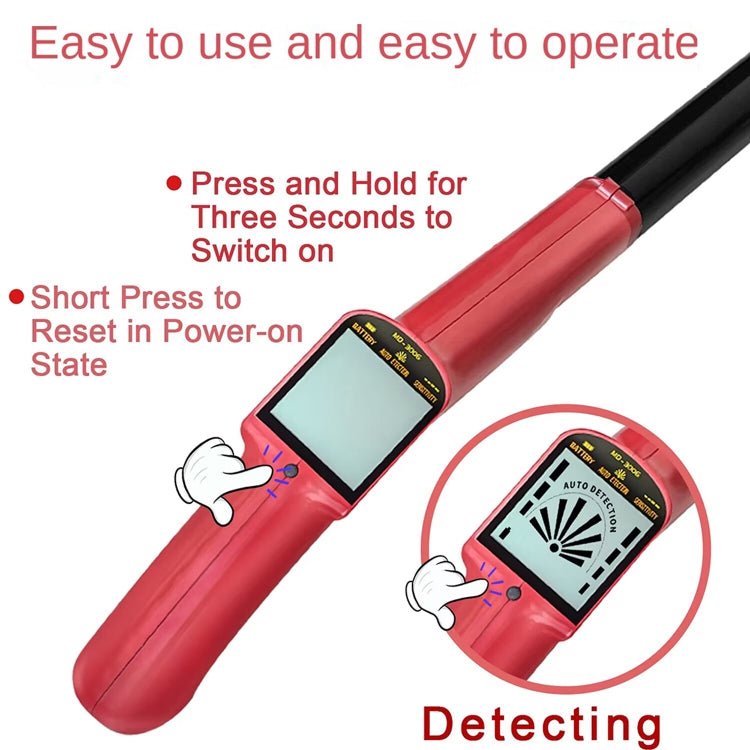 Goint MD3006 Metal Detector Outdoor Treasure Hunter Toys Children Science Detector(Red) - British D'sire