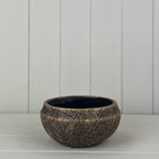 Gold Planting Bowl with Leaf Design - Plant Pot - British D'sire