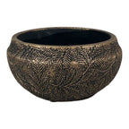 Gold Planting Bowl with Leaf Design - Plant Pot - British D'sire