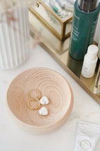 Gold Tone Chunky Hoop and Howlite Love Heart Earrings - Earrings - British D'sire