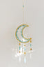 Gold Tone Crescent Moon Aquamarine Crystal Window Suncatcher - Suncatchers - British D'sire